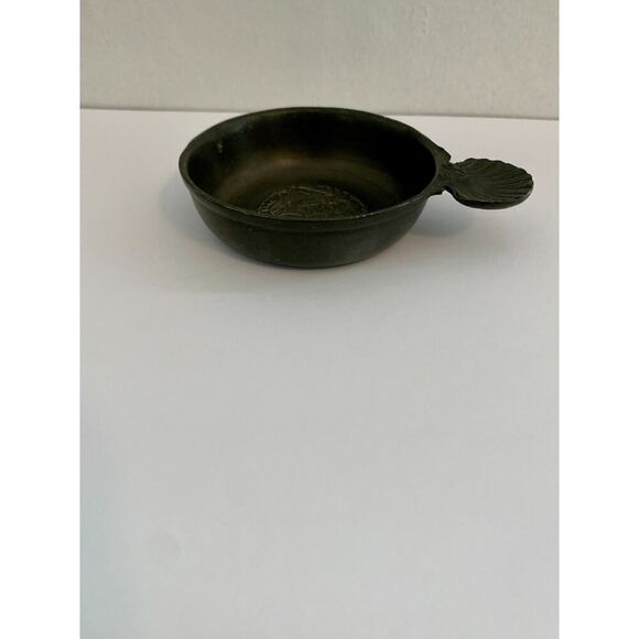 Antique 19th Century French Pewter Wine Taster Marked Crown Hallmarks 4 in Shell - Picture 7 of 14